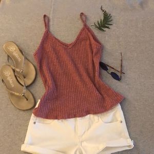 Olivia Rae, pink tank knit sweater lightweight top